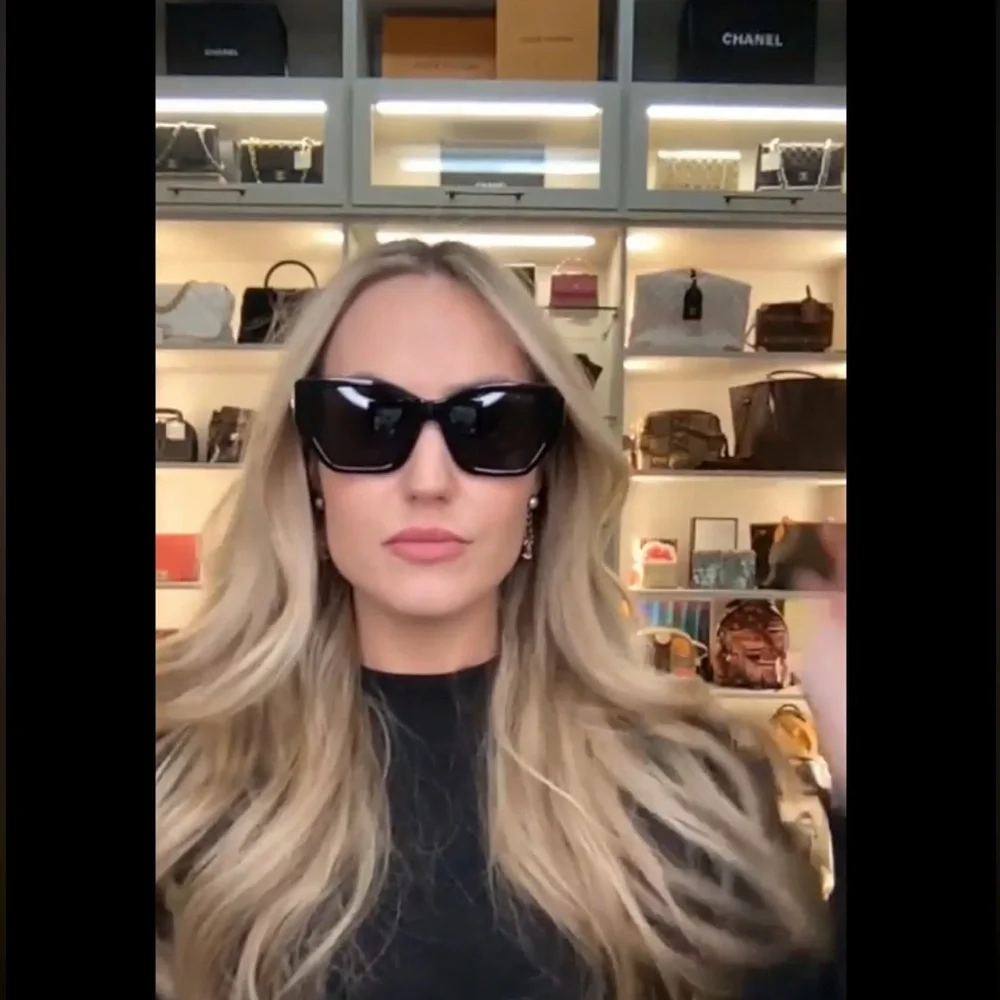 Tory Burch Kira Oversized Geometric Quilted Sunglasses -Black $188